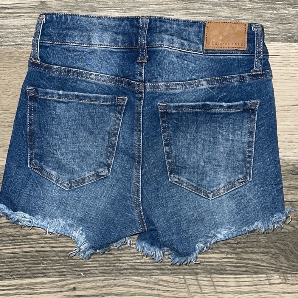 Aeropostale flex effects high waisted midi short women’s size‎ 00 - Picture 2 of 7